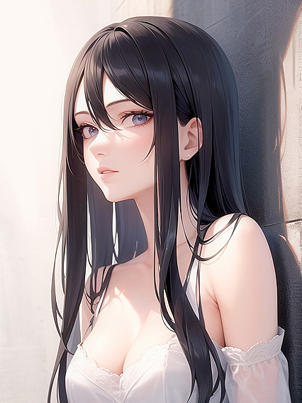 DARK HAIR AND BARE SHOULDERS IN SIZZLING HENTAI ACTION