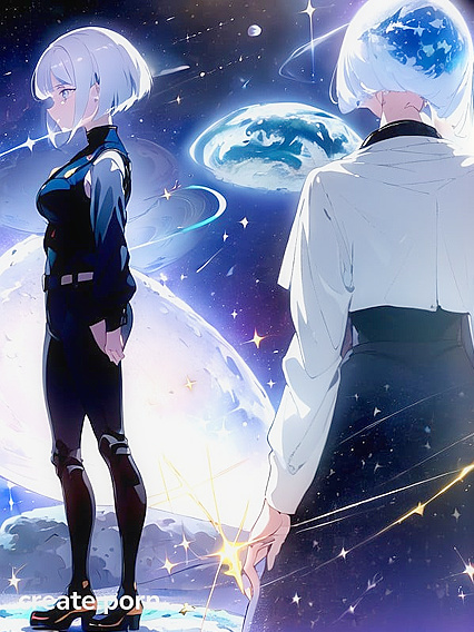 Tears in Space: Cosmic Pleasure Makes Her in Sparkling Hentai Bliss