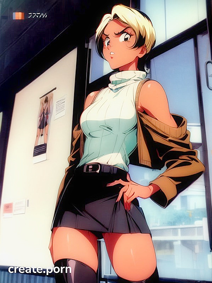 Dark-Toned Beauty Goes Commando in Seductive Hentai Action