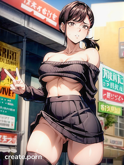 Thick-Thighed Beauty with Brown Eyes Goes Commando in Seductive Sock hentai