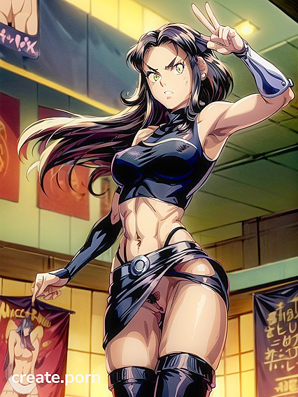 Tempting Dark-Skinned Beauty with Heavy Makeup Teases in Mesmerizing HentaiUpskirt Action