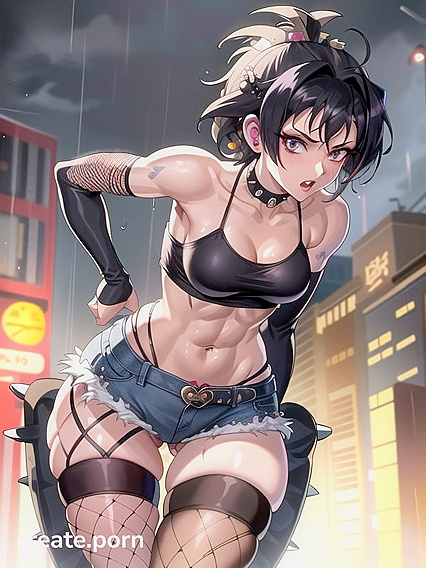 Horny Punk Rocker with Spiky Hair Gets Wild in Hairy Hentai Action