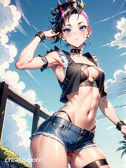 Mohawk and Armpit Hair Fetish in Retro Style Hentai Action