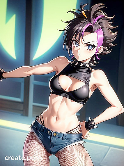 Armpit Hair and Fishnet-clad Babe with Piercings in Steamy Hentai Action