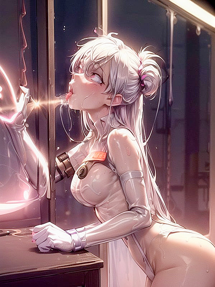 Cybernetic Ghost Girl 18+ Glows in Pleasure-Filled Machine Hentai Action