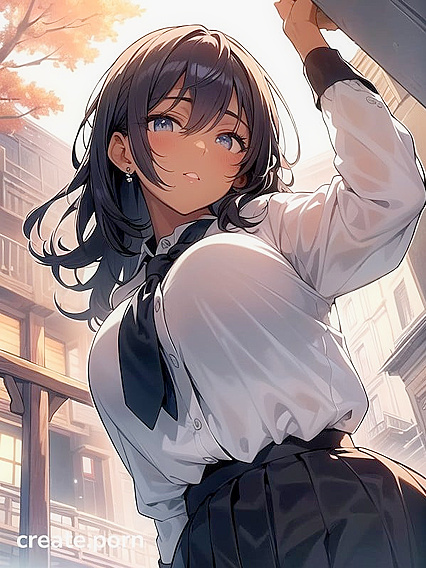 Beautiful Black-Skinned Woman with White Hair in Seductive Hentai Scenes