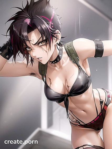 Retro hentai action with seductive black clothes and fishnet fantasies