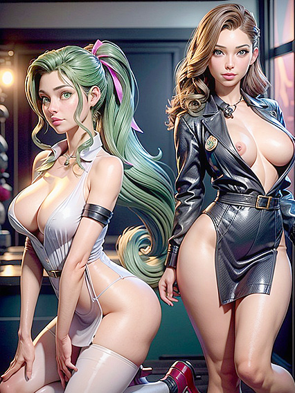 Dark-Haired Beauty with Bare Shoulders Seduces in Erotic Hentai Action