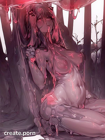 Thick-Line Art Shines on Golden-Eyed hentai Goddess's Pussy and Legs Poses
