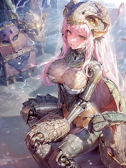 Workshop Fantasy: Dragon Skeleton Helmet and Electric Spells Hentai Action