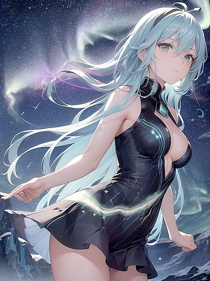 Starry Night Mountains and Cosmic Comets: Vibrant Color Trails in Erotic Hentai Adventures
