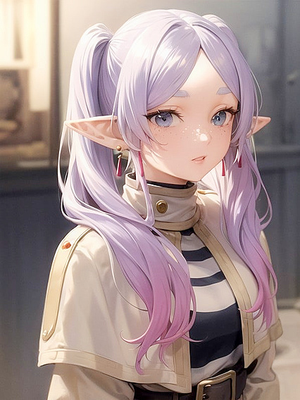 Freckled Beauty Glows in Soft Pastel Backdrop with Delicate Bokeh Lights Hentai