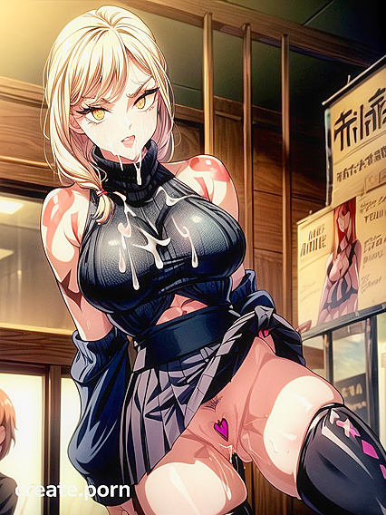 Retro Style Hentai Fantasy with Dark Tanned Beauty and Creamy Finish
