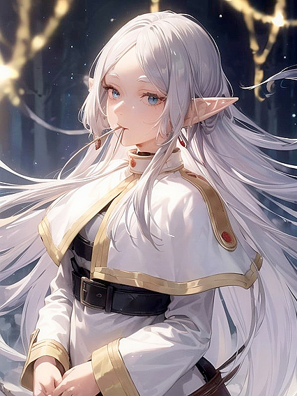 Ethereal Elf with Soft Makeup and Magic Hairpins Seduces in a Pastel Forest Hentai