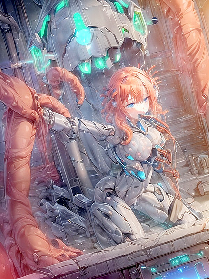 Thick Cables Connect toHer Spine for Intense Mechanical Penetration in hentai Pornography