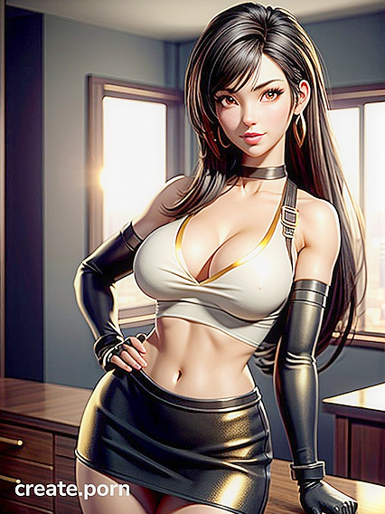 Tifa Lockhart Tempts You in Casual Clothes with Sultry Poses in Her Bedroom Hentai