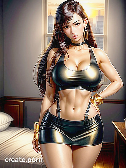 Tifa Lockhart Tempts You with a Sultry Pose in Her Bedroom for Steamy Hentai Fun