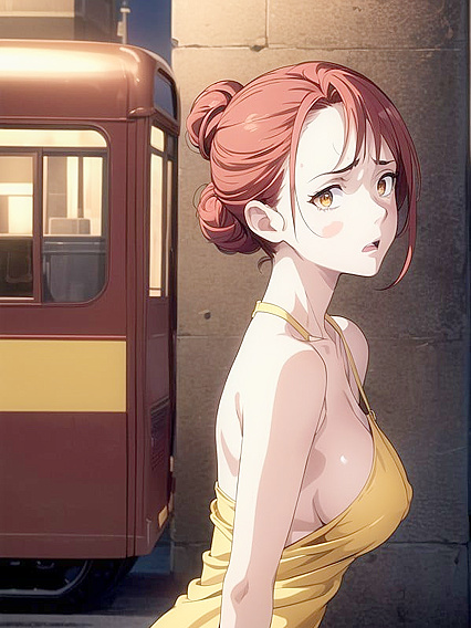 Accidental Breast Peek with Soft Shimmer Makeup in Seductive Hentai Scene