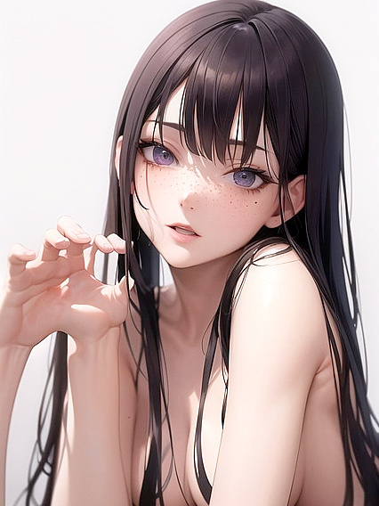 Brunette with Medium Breasts Shows Off in Exhibitionist Hentai Action
