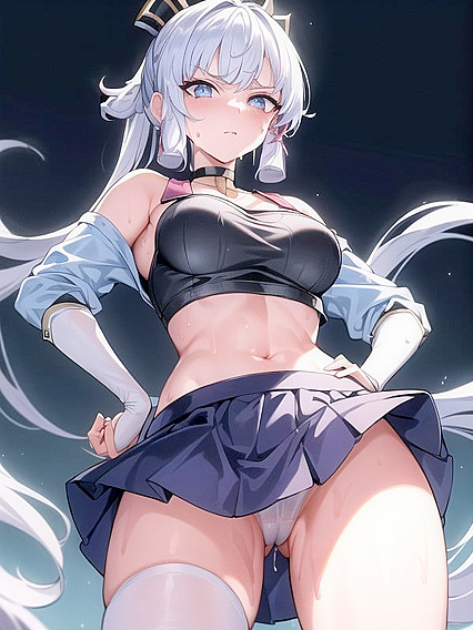 Thigh-High Socks and Wet White Thongs in Steamy Hentai Action
