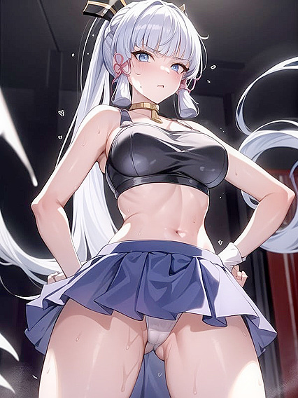 Wet White Thong Revealed in Sexy Panty Hentai Action