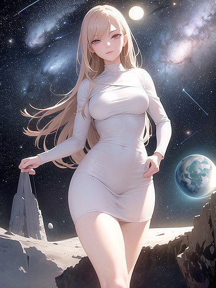 Walking on the Moon with Cosmic Views in Erotic Hentai Action