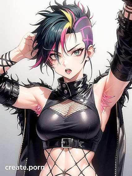 Retro Fetish: Mohawked Babe with Armpit Hair in Steamy Hentai Action