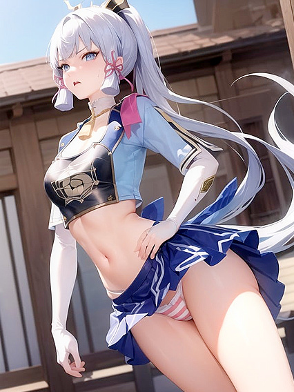 Low-Angle Shot of Angry Face with Deformed Hands in Intense Hentai Action
