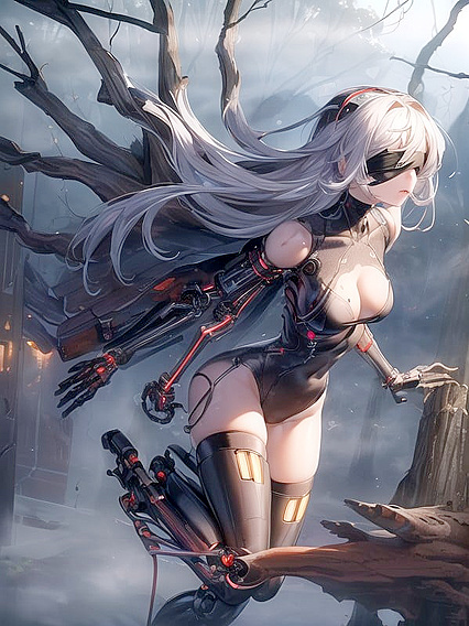 Cybernetic Warrior in FuturisticArmor Unleashed in Sci-Fi Hentai Pleasure