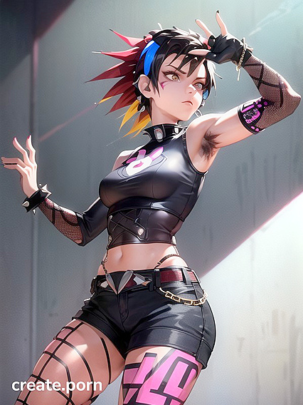Retro hentai featuring fit Girl 18+ with mohawk for intense pleasure