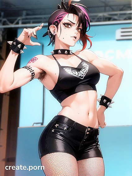 Punk Rock S-Style Beauty Gets Wild in Seductive Makeup Hentai Action
