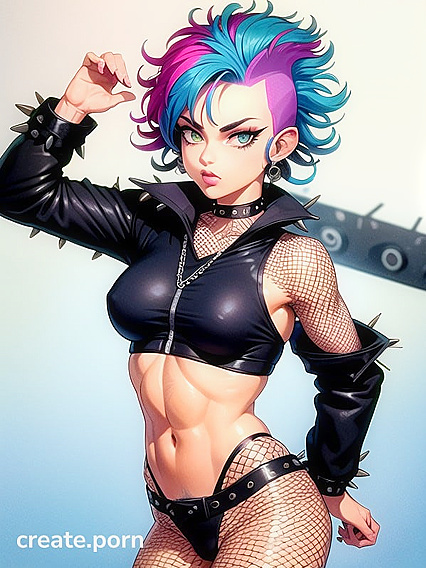 Fit Girl 18+ with Armpit and Spiky Hair Exploring Erotic Hentai Fantasies
