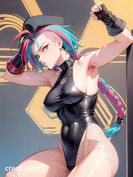 Sexy Pose with Nose Ring and Fingerless Gloves in Seductive Hentai Action