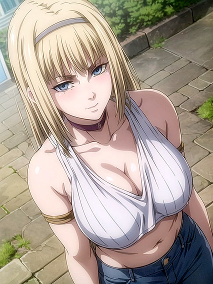 Rainbow Striped Crop Top in Seductive Hentai AI Image