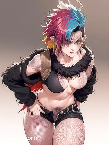 Retro hentai featuring fit Girl 18+ in fishnet stockings for steamy AI action