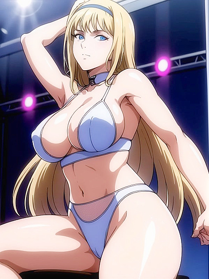 Sensual Stripper Dances on Pole at Club Stage in Hot Hentai Action