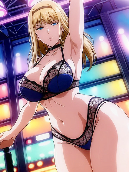 Sensual Stripper Dances Seductively on Stage in Pole Dancing Hentai Fantasy