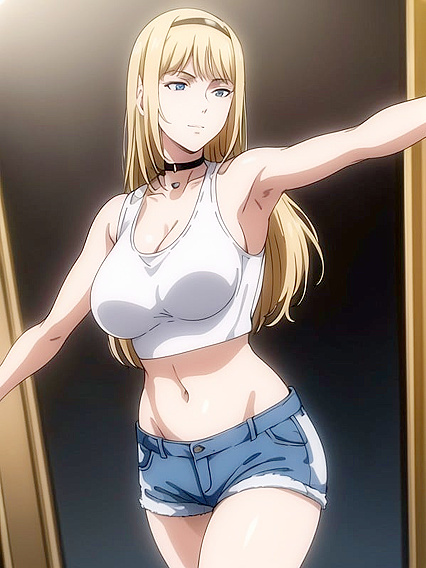 Dancing in Blue Jeans with a Black Choker for Intense Hentai Pleasure