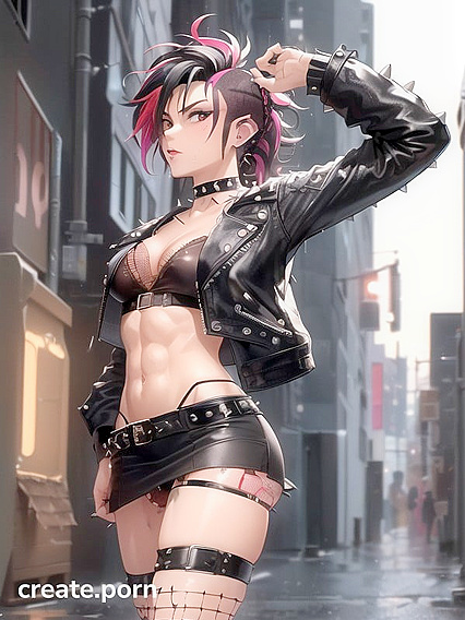 Alleyway hentai action with nose ring Girl 18+ in mini skirt