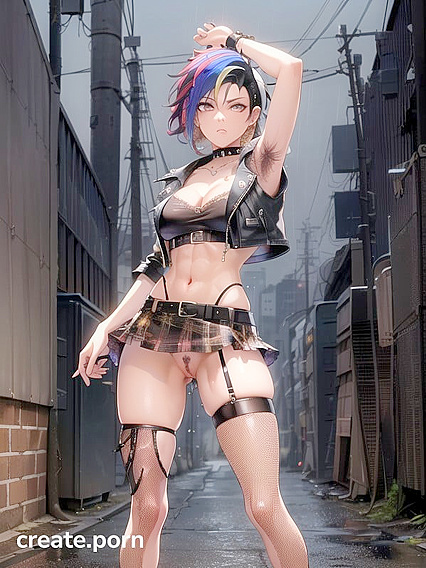 Person with Armpit Hair Shining Under Neon Lights in Erotic Hentai Action