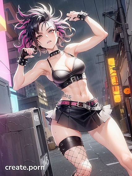 Realistic Fit Woman Enjoying Intense Nighttime Hentai Pleasure