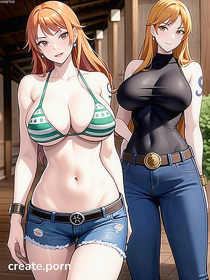 Nami from One Piece Rocks Her Big Boobs and Busty Ass in Latex Hentai Action