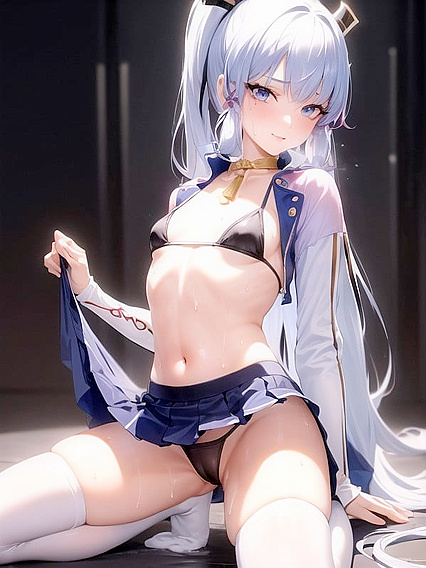 Lifted Skirt and Spread Legs Lead to Explosive Cum Sessions in hentai