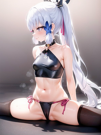 Bubblegum Pink Lips and Thick Eyelashes with Unique Legs in Seductive Hentai Action