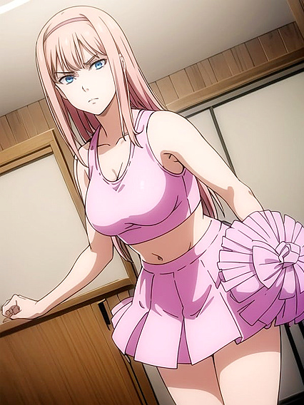Cheerleader in Pink Outfit Gets Wild in Seductive Hentai Action
