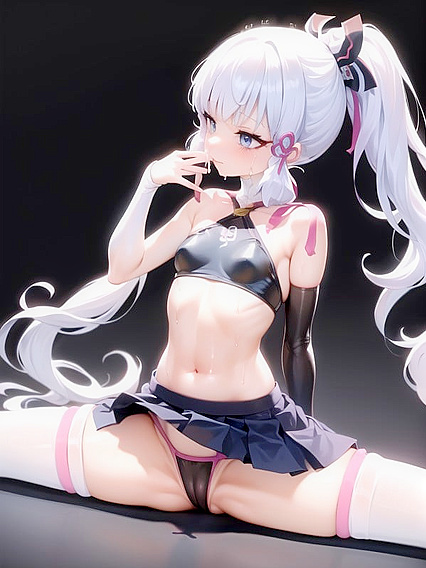 Thick Lash Beauty with Deformed Legs in Grungy Film Grain Hentai Action