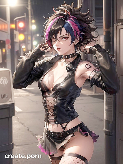 Mini Skirt and Neon Lights: A Busty Hentai Adventure with Detailed Pubic Hair