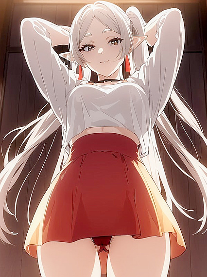 Red Thong: ArmsBehindHead Hentai Pleasure
