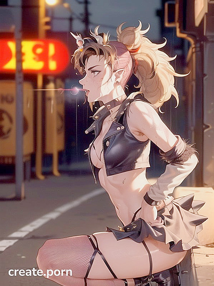 Mini-Skirted Girl 18+ with Mohawk Gets Wild in Dumpster Hentai Action