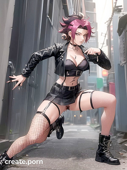 Spiky-Haired Chick with Pubes Stares Intensely at You in steamy Hentai Action